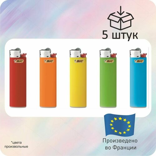 Зажигалка BIC J3 slim кремневая 5 шт разноцветный
