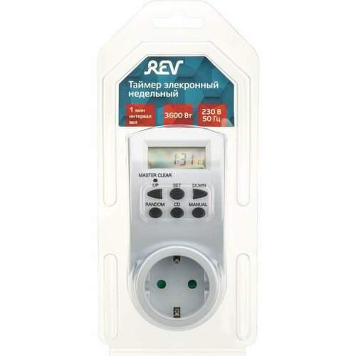 Таймер недельный эл с заземл 18кВт бел REV 66989 6 1943₽