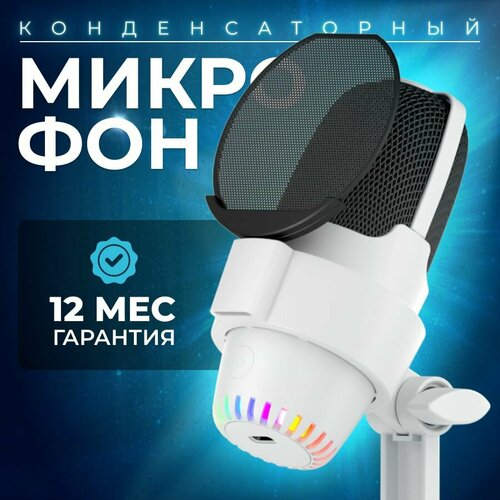 Микрофон для компьютера игровой белый 319000₽