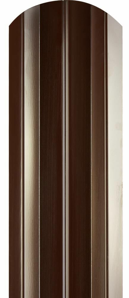 Штакетник PE-Double М-образный коричневый (18м)