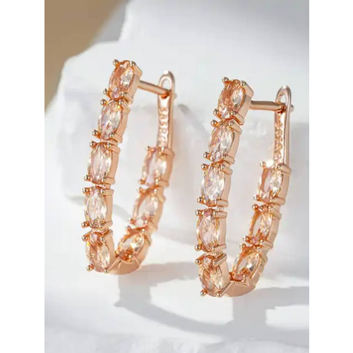 Комплект бижутерии XINQUAN jewelry: серьги, циркон, золотистый