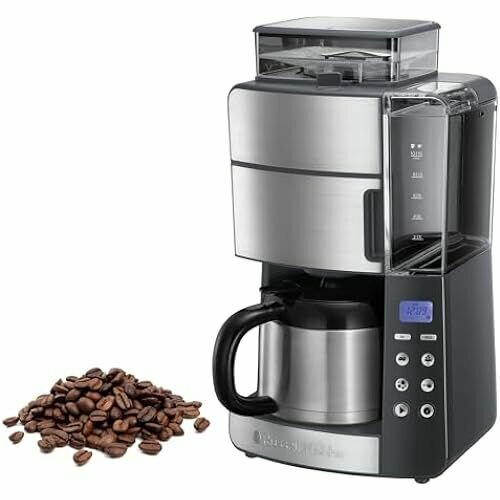 Кофемашина Russell Hobbs Grind Brew 25620-56 с кофемолкой термокувшин 10 чашек цифровой программируемый таймер 3-уровневые настройки помола 1000 Вт кофемашина с фильтром для кофейных зерен 4305600₽