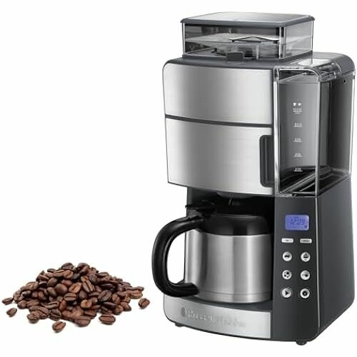 Кофемашина Russell Hobbs Grind & Brew 25620-56 с кофемолкой термокувшин 10 чашек цифровой программируемый таймер 3-уровневые настройки помола 1000 Вт кофемашина с фильтром для кофейных зерен