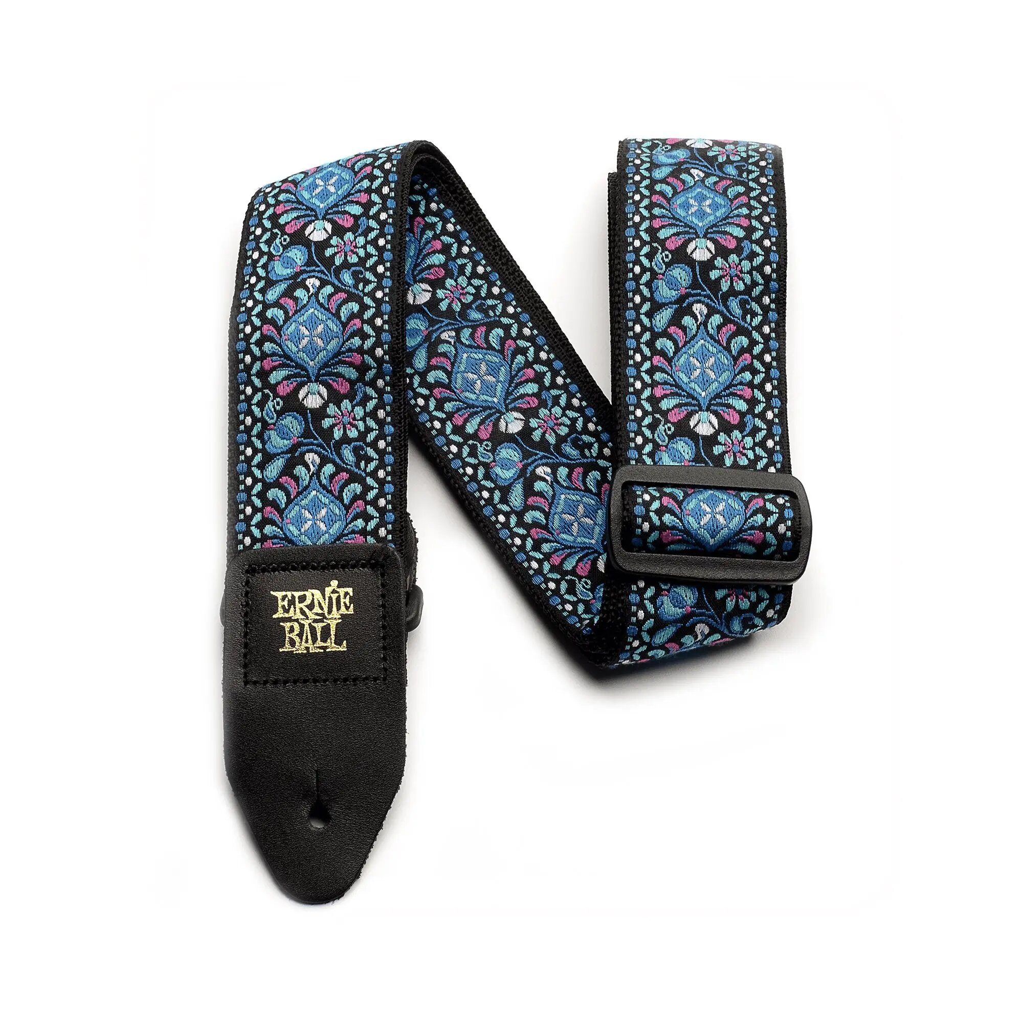 Ремень для гитары акустической, бас-гитары, электрогитары Ernie Ball 4097 Indigo Orchid Jacquard, регулируемый — фото 1