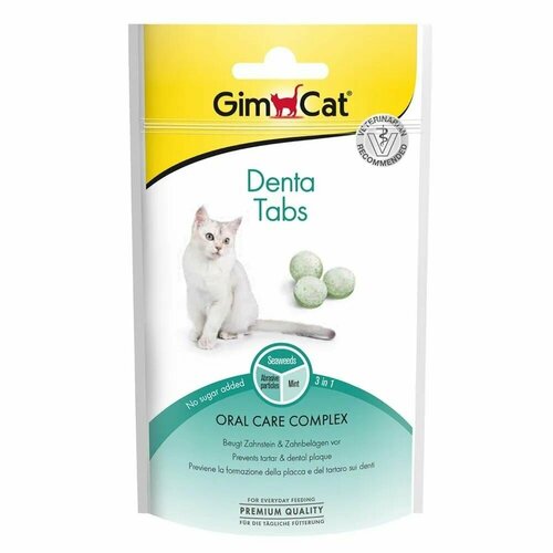 Лакомство GimCat Denta Tabs для Кошек для ухода за полостью рта 3шт по 40г 1600₽