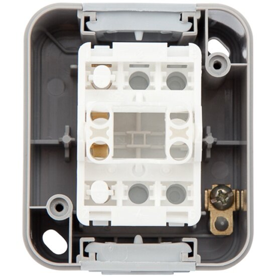 KR-78-0835 KRANZ Выключатель одноклавишный Mini OG IP54, о/у, серый - фото №5