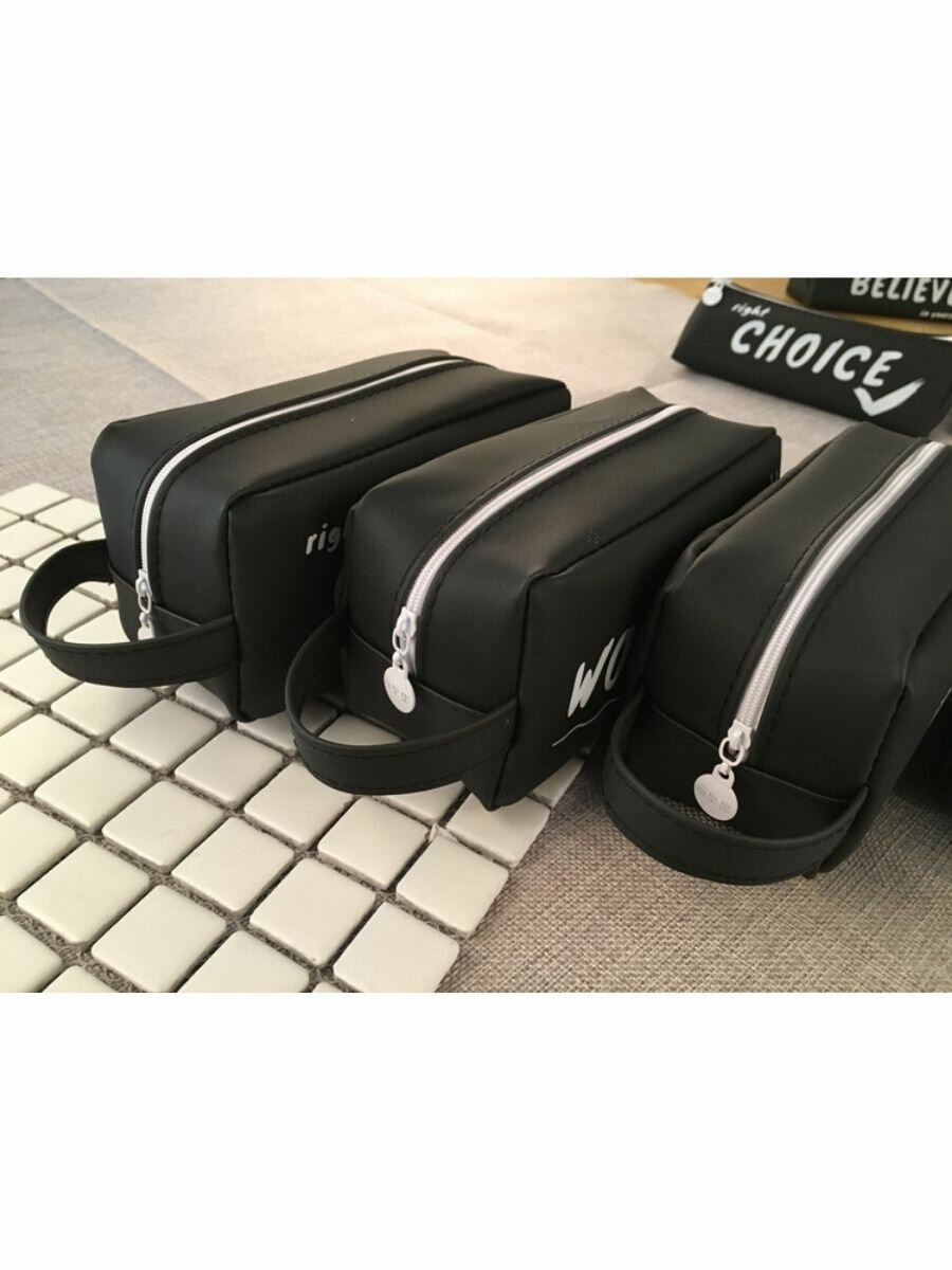 Пенал "Believe", на молнии, искусственная кожа, черный, 1 шт — фото 1