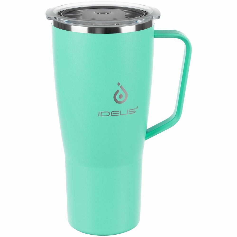 Термокружка, стакан для больших напитков, для бабл ти, для холодных и горячих напитков, Kasumigaoka, бирюзовая, 946 мл — фото 1