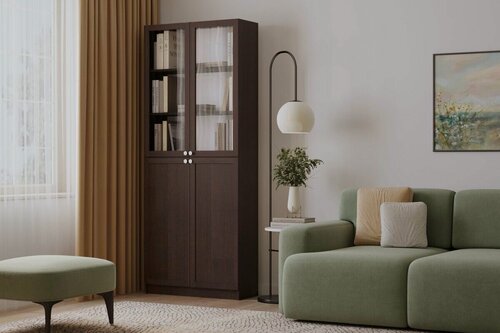 Изображение товара Стеллаж Билли-21 Хит Венге Цаво для документов для книг четырехдверный 70*210*30