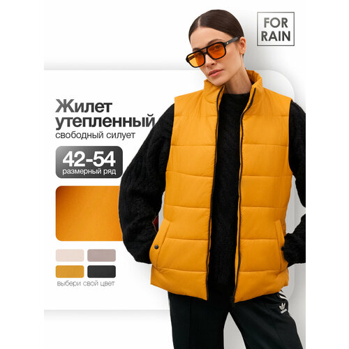 фото Жилет for rain утепленный 200 г/м2, размер 42, mustard