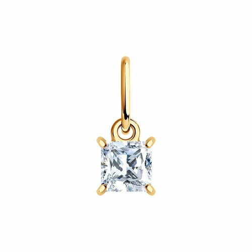 Подвеска Diamant, красное золото, 585 проба, фианит