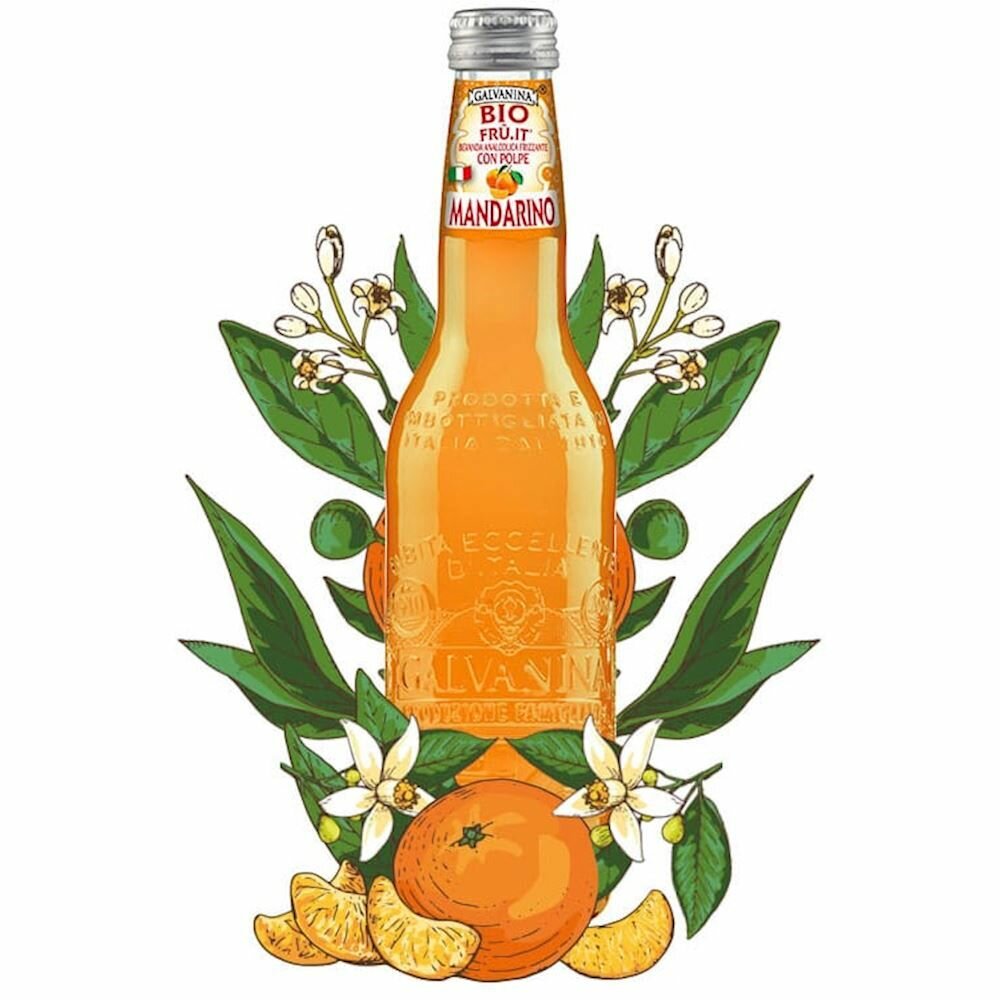 Лимонад Galvanina BIO "Mandarino" (мандарин), 355мл стекло, 1шт.