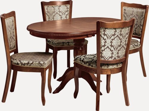 Изображение товара Обеденная группа для кухни стол и стулья, Лорель 100(130) х 80 см и 4 стула Лорель Миланский орех