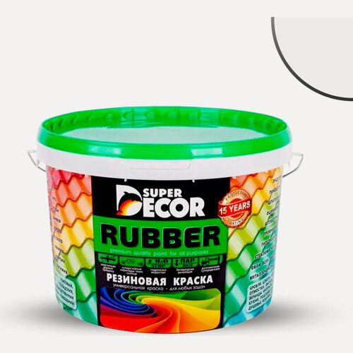 Изображение товара Резиновая краска SUPER DECOR 00 белоснежная, 3 кг 4630024700059