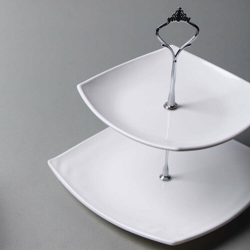 Ваза для фруктов 2-х ярусная квадратная Угловатая этажерка фруктовница 900₽