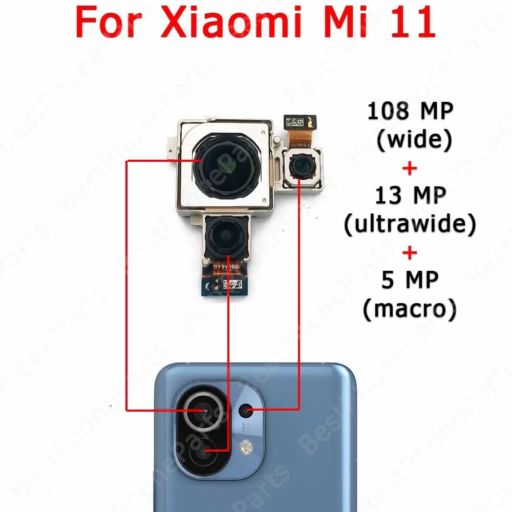 Изображение Задняя камера для Xiaomi Mi 11 Lite 5G Mi11 11 11T Pro Ultra модуль камеры задний вид запасные части 11 Lite 4G Back All