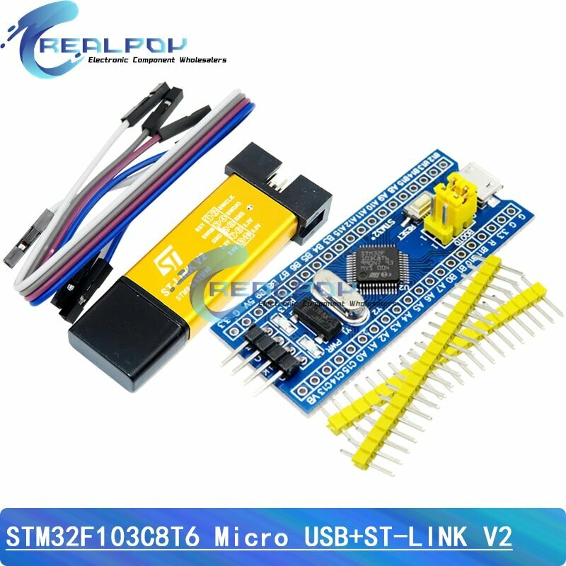 Программатор ST-LINK V2 для STM32F103C8T6 REALPOY, C8T6 Micro Set