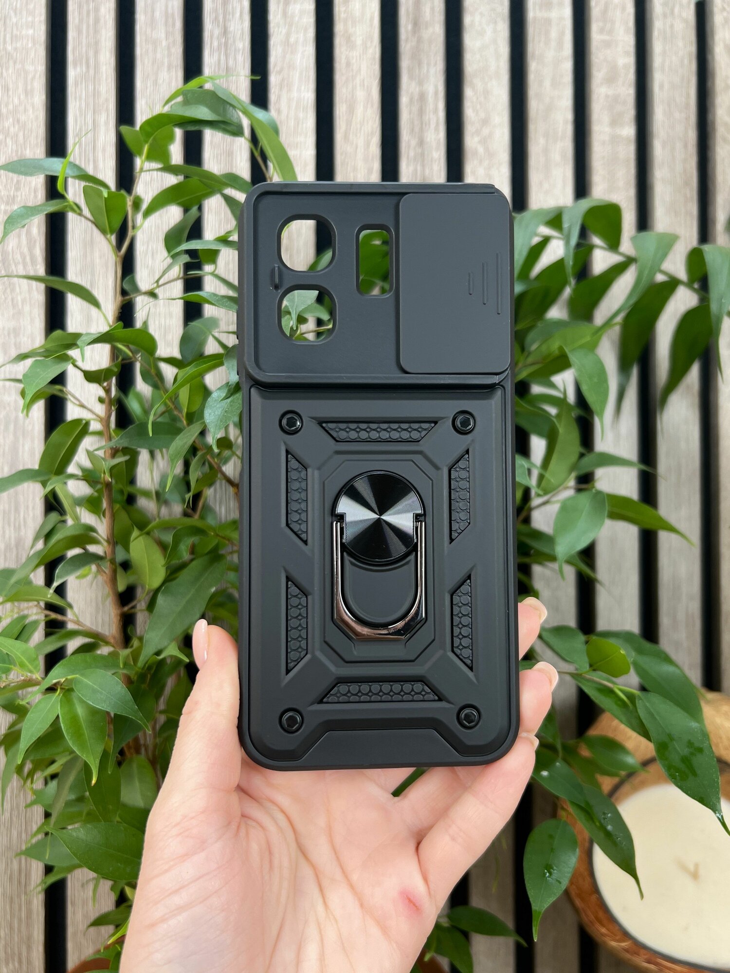 Чехол противоударный armors на Infinix Hot 50i и Infinix Smart 9 / Инфиникс Хот 50i и Инфиникс Смарт 9 с защитой камеры (Черный) — фото 1