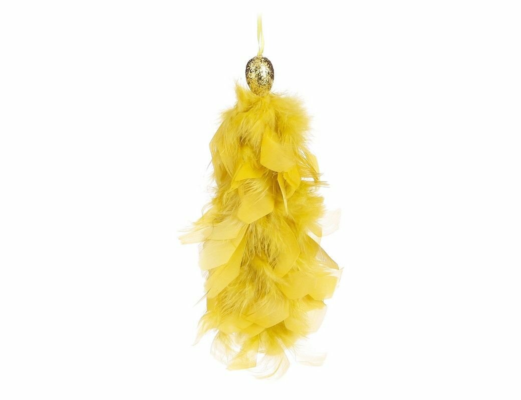 Украшение   подвеска след ангела  перо  жёлтый  22 см  Edelman 1100616