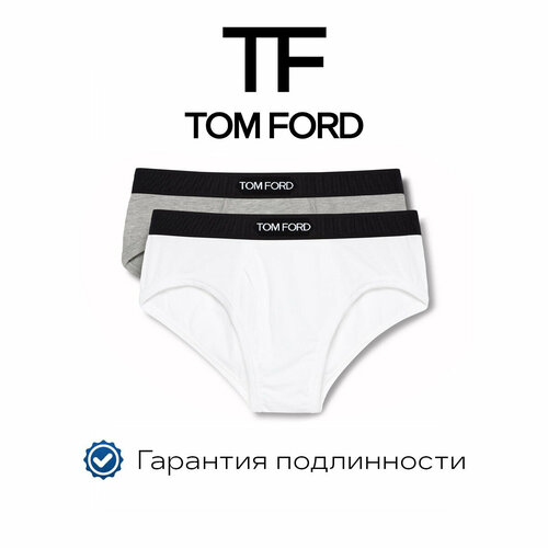 Трусы Tom Ford, комплект из 2 шт., размер M, белый/серый