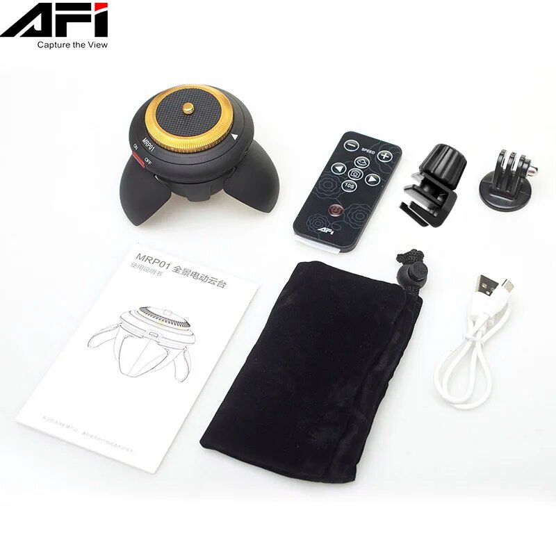 AFI MRP01 электрическая панорамная головка, вращатель на 360°, панорамные смартфоны для экшн-камеры GoPro, палка для селфи, MRP01