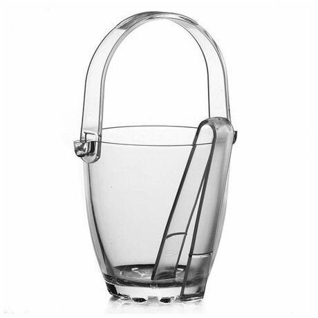 Ведро для льда Pasabahce "Сильвана", стекло, 13 см, в комплекте щипцы