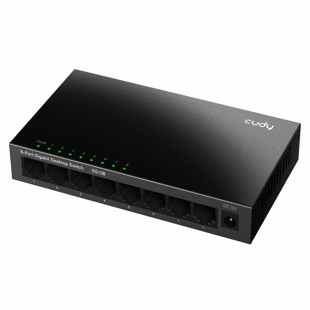 Коммутатор Cudy GS108, 1Gbps, 8 портов, автосогласование, черный