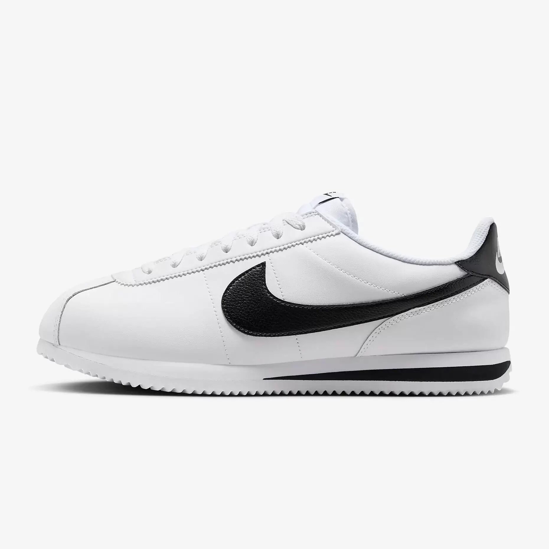 Кроссовки NIKE Cortez Classic Leather, размер 44, белый/черный — фото 1