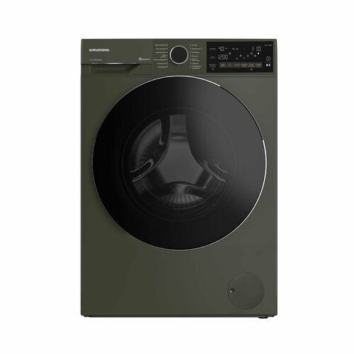 Узкая стиральная машина Grundig GW7 P77H21 M 7.5 кг, цвет антрацит, фронтальная загрузка