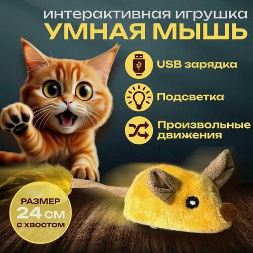 Изображение товара Игрушка для кошек дразнилка, умная мышка для кошки, автоматическая интерактивная мышь для кошек