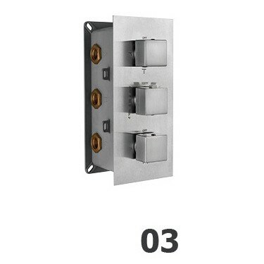 Встраиваемый термосмеситель RGW SP-41 (Хром, квадратные)