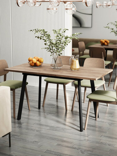 Изображение товара Стол обеденный для кухни раздвижной в стиле лофт Oliver 120см (150см)х70 см Дуб Веллингтон синхронное раздвижение