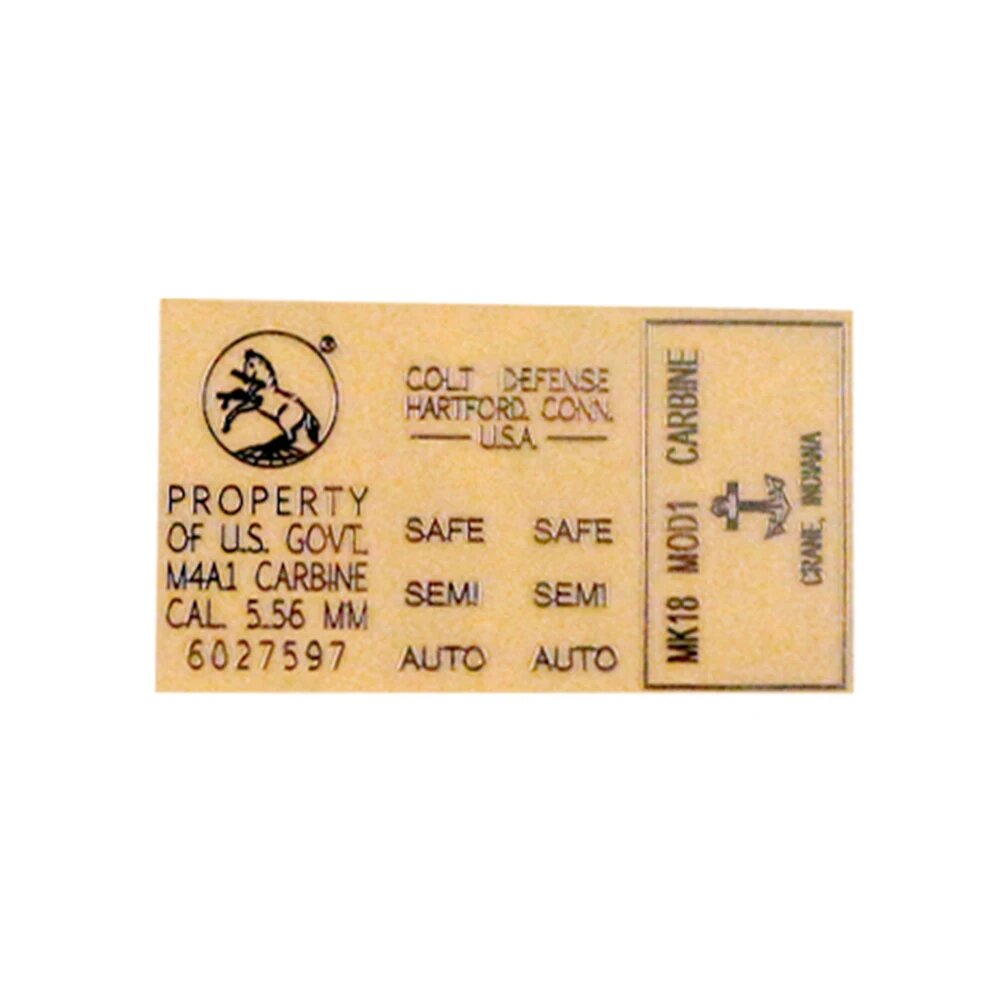 Металлическая наклейка для игрушечного оружия M4 Silver