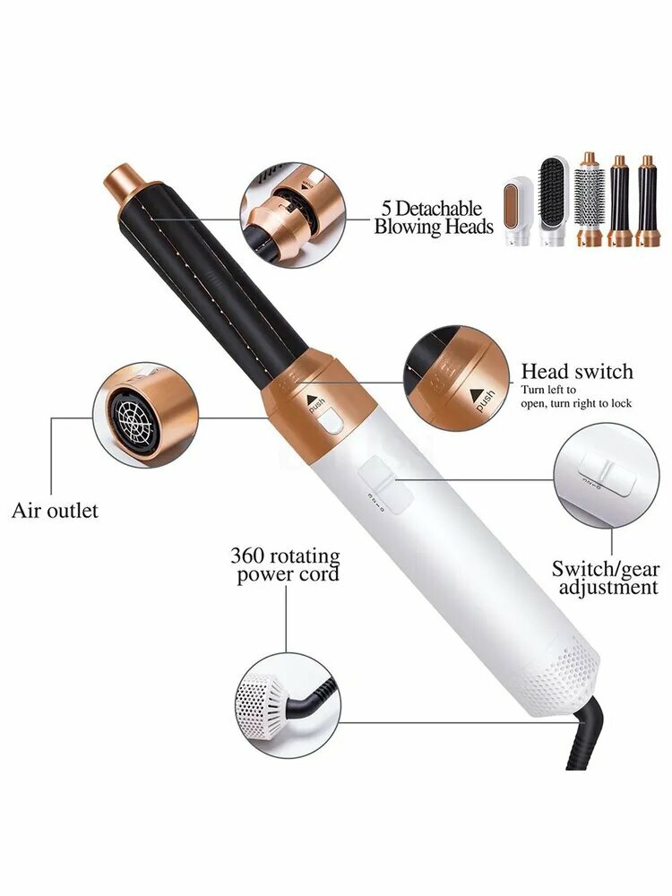 Картинки Xiaomi Фен для волос 2-oeRM2456451451 2000 Вт, скоростей 3, кол-во насадок 5, слоновая кость