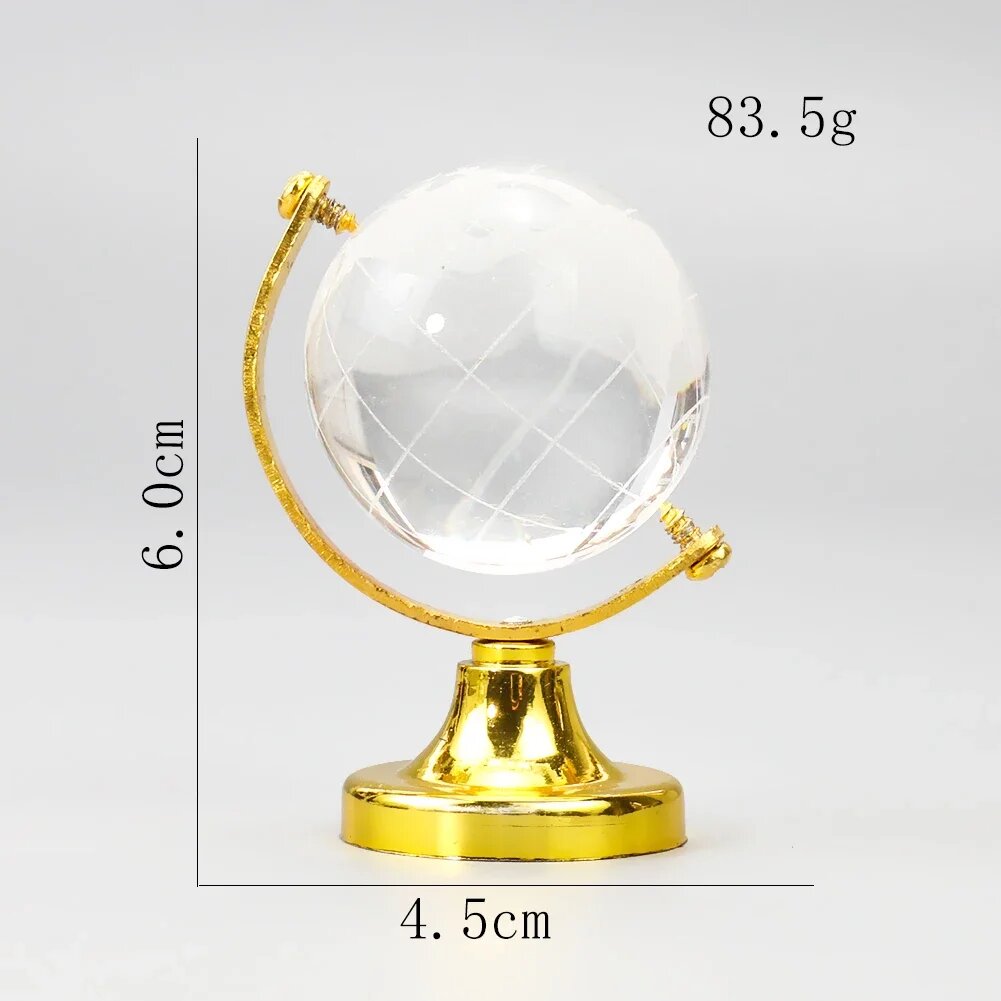 Стеклянный глобус-шарик, прозрачный, золотой, globe 6.0X4.5CM