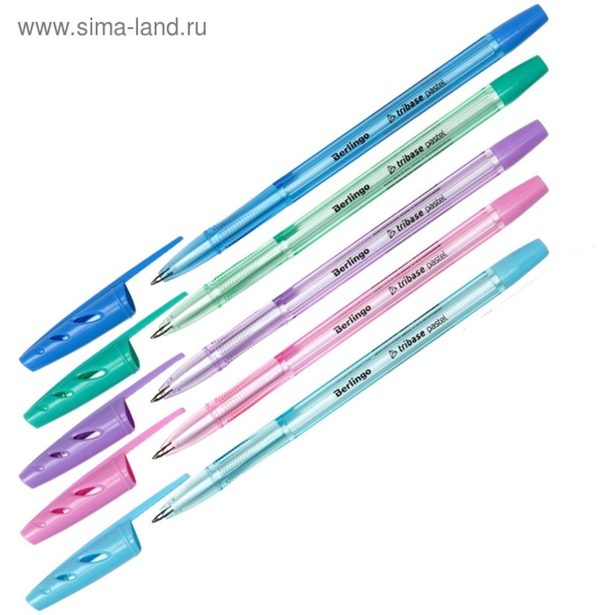 Ручка шариковая Tribase Pastel, узел 0.7 мм, чернила синие, микс