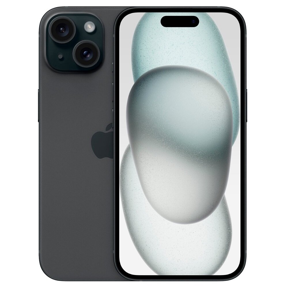 Смартфон Apple iPhone 15, 128ГБ, черный, OLED-экран 6.1", NFC, A16 bionic