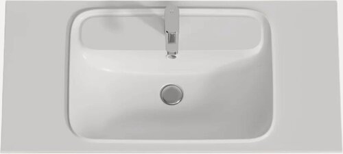 Изображение товара Мебельная раковина AM.PM Func 101 накладная, из искусственного мрамора, белая, матовая, раковина для ванной, прямоугольная