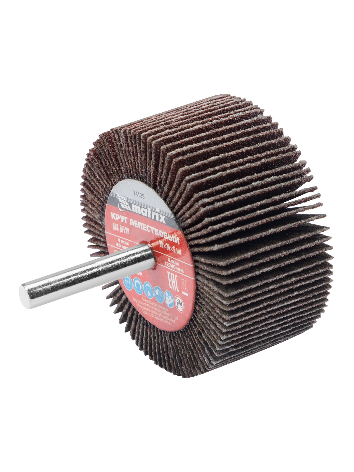 Круг лепестковый для дрели Matrix P 80 80 х 30 х 6 мм абразив из оксида алюминия лепестковый диск 74144
