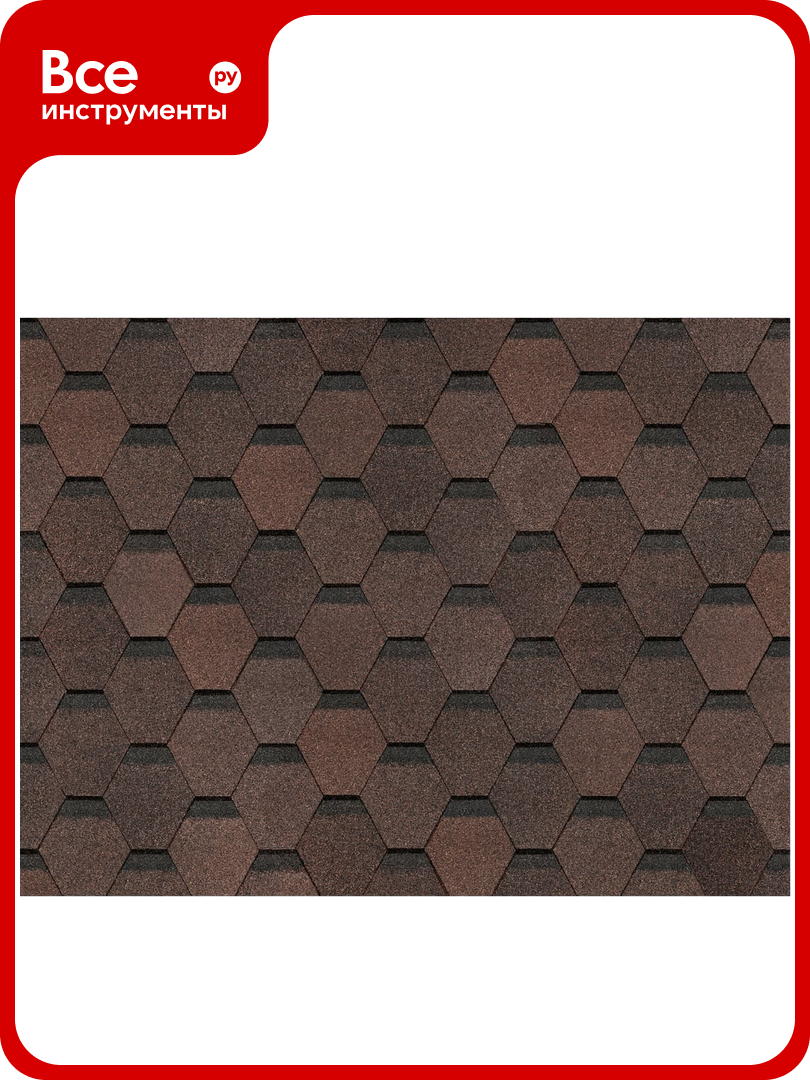 Гибкая черепица DOCKE PIE EURASIA/шестигранник/ Светло-коричневый ZRKQ-1172