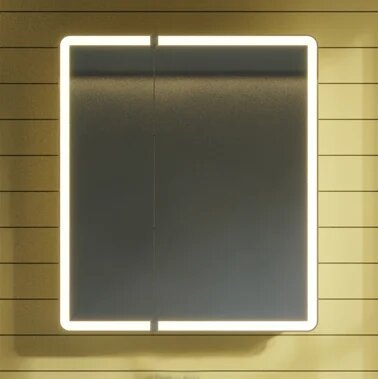 Зеркало-шкаф Dreja Point 70 со светодиодной подсветкой 70 см с розеткой белое пластиковое чешское