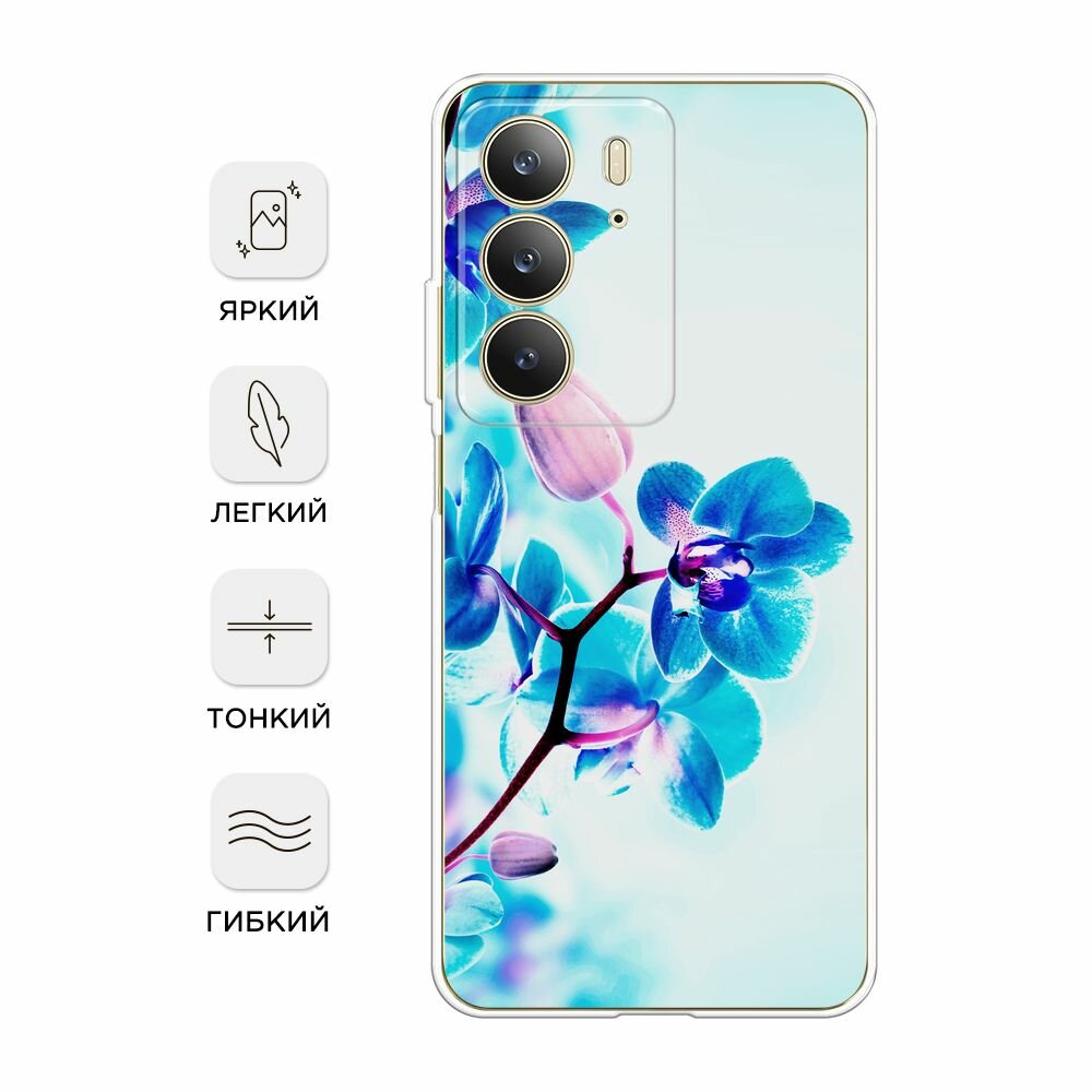 Чехол на Realme C75 4G / Реалми C75 4G с принтом "Голубая орхидея" — фото 1