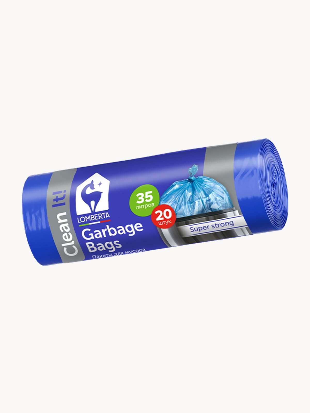 Мешки для мусора Lomberta, плотные в рулоне, 35 литров, 20 шт