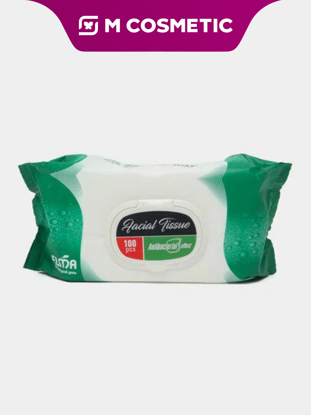 Влажные салфетки Elma Facial Tissue, антибактериальные, 100 шт