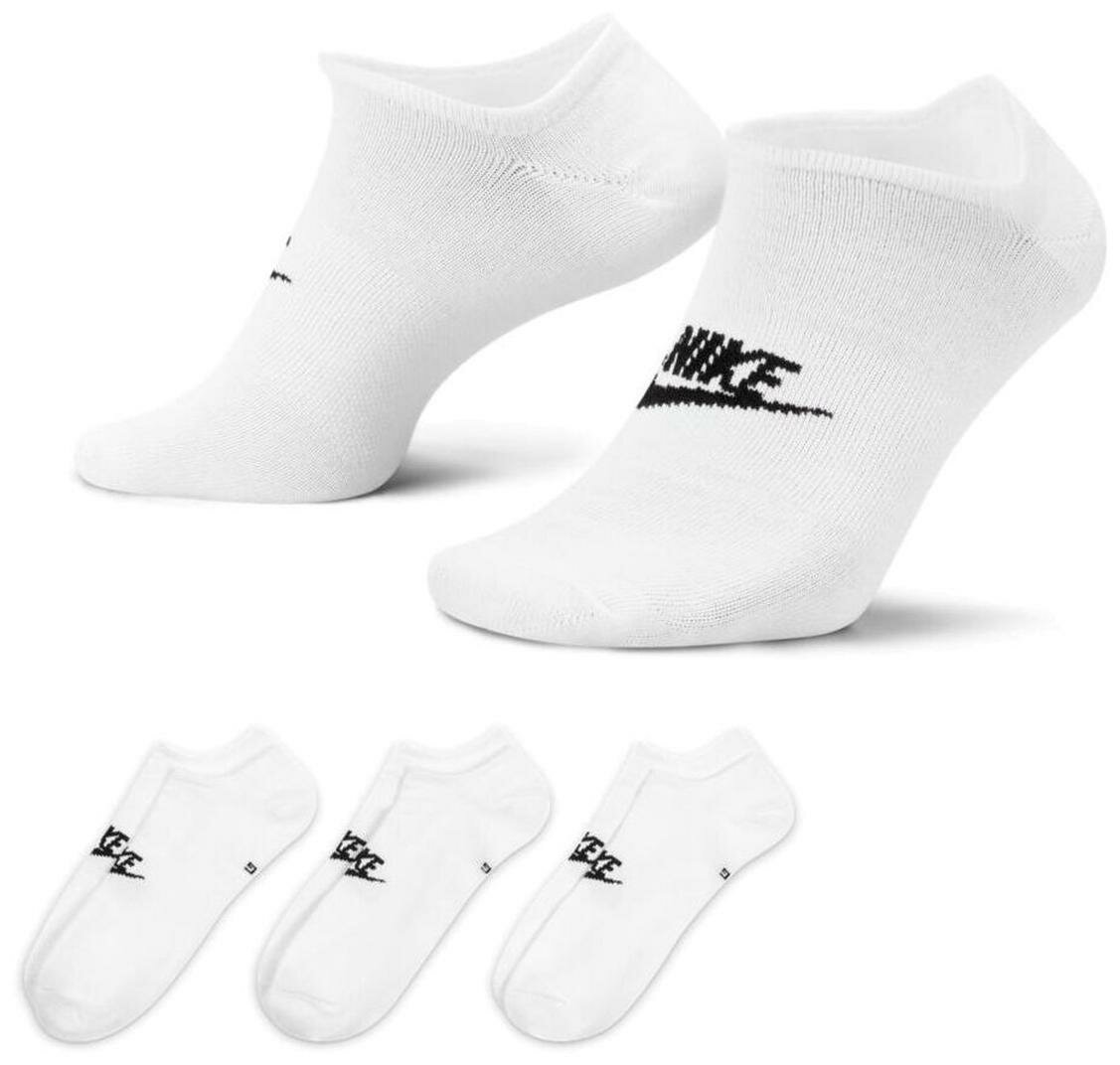 Носки NIKE Sportswear Everyday Essential No Show, комплект, 3 пары, размер S INT, белый