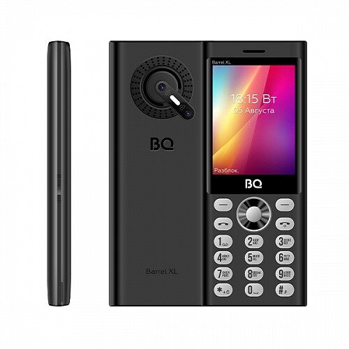 Телефон BQ 2832 Barrel XL, 3 SIM, черный/серебристый