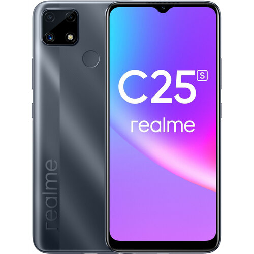 Смартфон realme C25S 4/64 ГБ RU, Dual nano SIM, water gray смартфон realme c30 4 64 гб ru dual nano sim черный