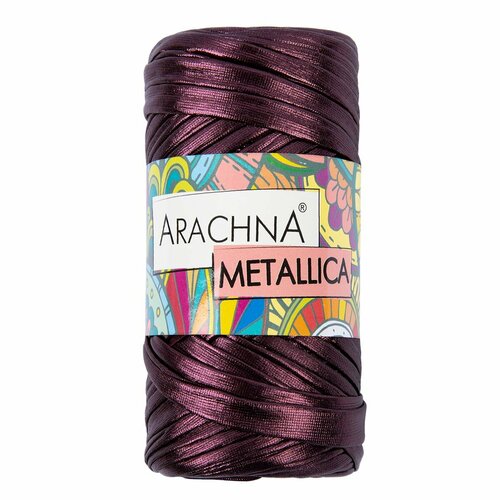 Пряжа ARACHNA METALLICA 100% полиэстер 4 шт. х 115 г 50 м №07 винный