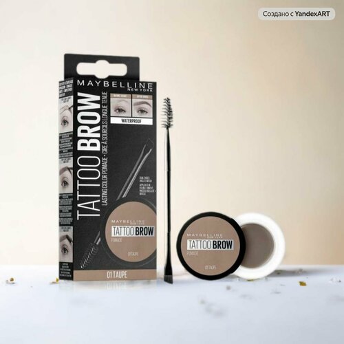 Maybelline New York Водостойкая помада для бровей TATTOO BROW POMADE оттенок 01 Taupe помада для бровей maybelline new york стойкая помада для бровей brow pomade