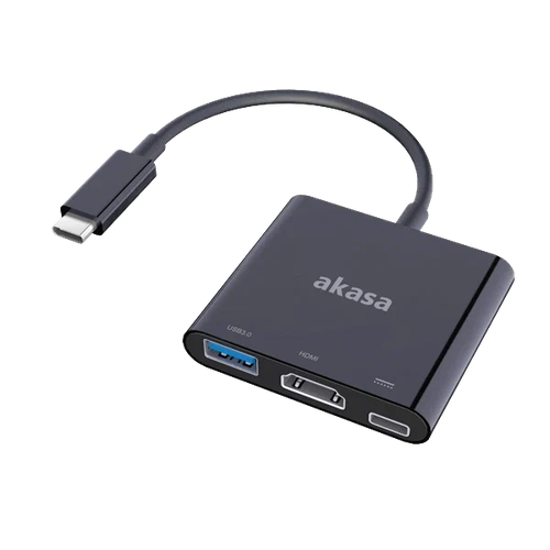 Akasa USB Type-C to HDMI/USB/Type-C 15cm AK-CBCA01-15BK usb хаб twelve south staygo mini интерфейс usb c порты aux 3 5 mm usb a 2 0 hdmi usb c черный